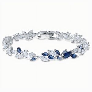 Swarovski Louison Crystal Bracelet Blue & White Rhodium Plated